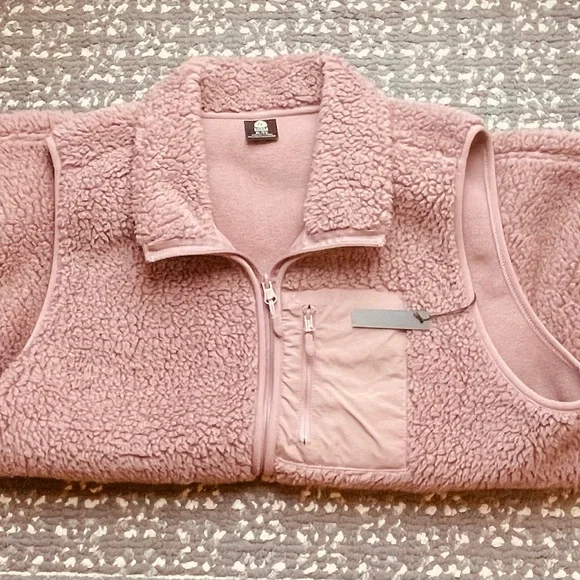 Ladies XL Sherpa Vest Mauve New - Picture 6 of 9